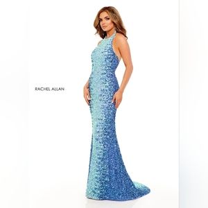 Rachel Allan perriwinkle prom dress